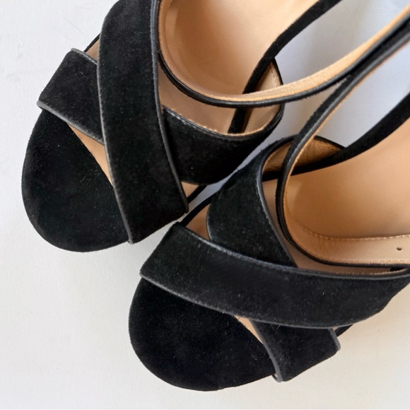 Lauren Ralph Lauren Sasha Ankle Strap Platform Dress Sandals Black Suede Size 8 - Picture 7 of 11